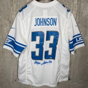 Nike Detroit Lions Kerryon Johnson 33 Signed Autographed Jersey Mens Large White